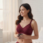 Embroidery Cotton Lace-Trim Comfort Full Coverage Bra