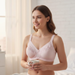 Embroidery Cotton Lace-Trim Comfort Full Coverage Bra - Image 2