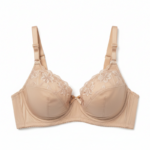 Women’s Nude Full Coverage Embroidered Cotton Bra - Image 2